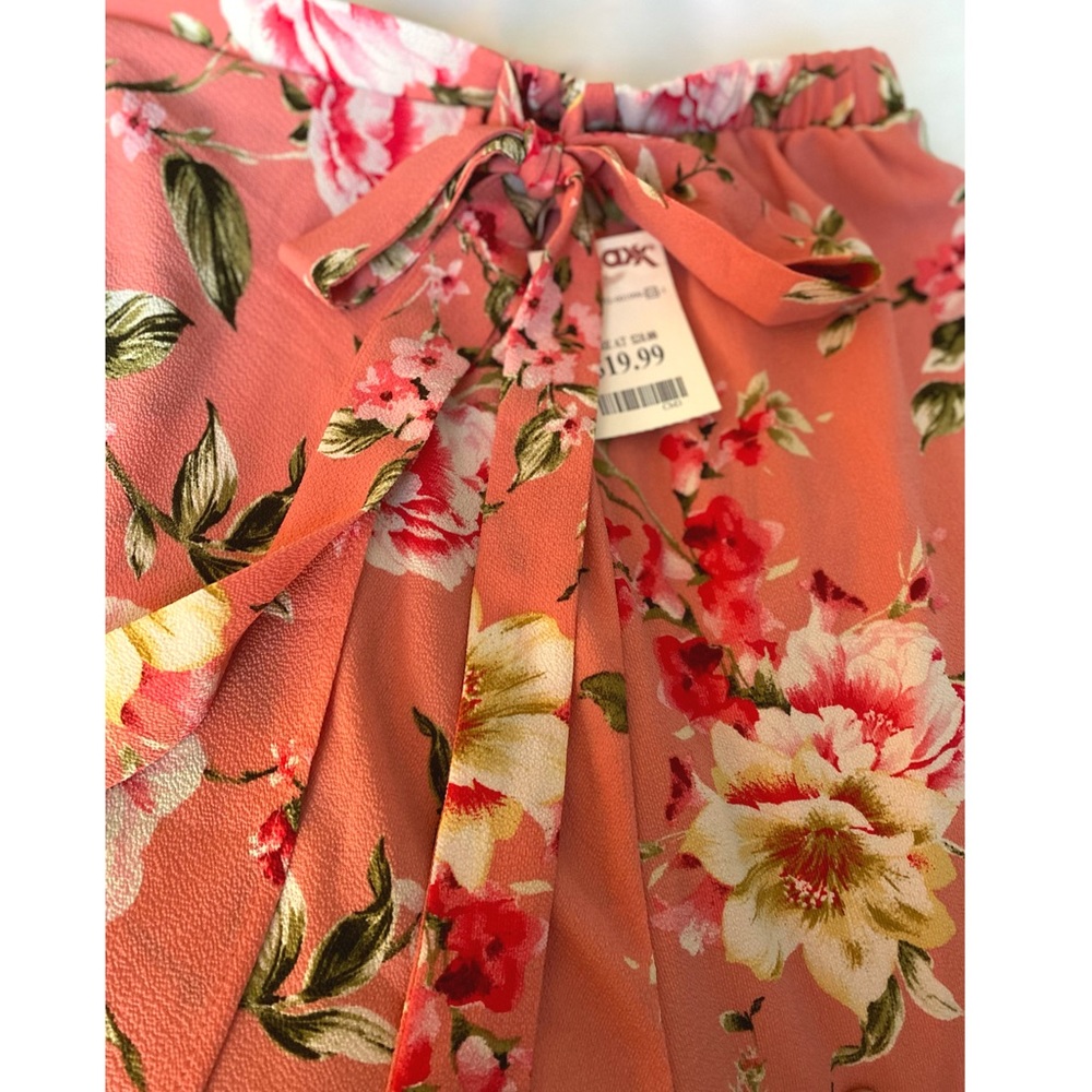 Bobeau - Women’s Floral Faux Wrap Hi Low Skirt (M) - Picture 6 of 8